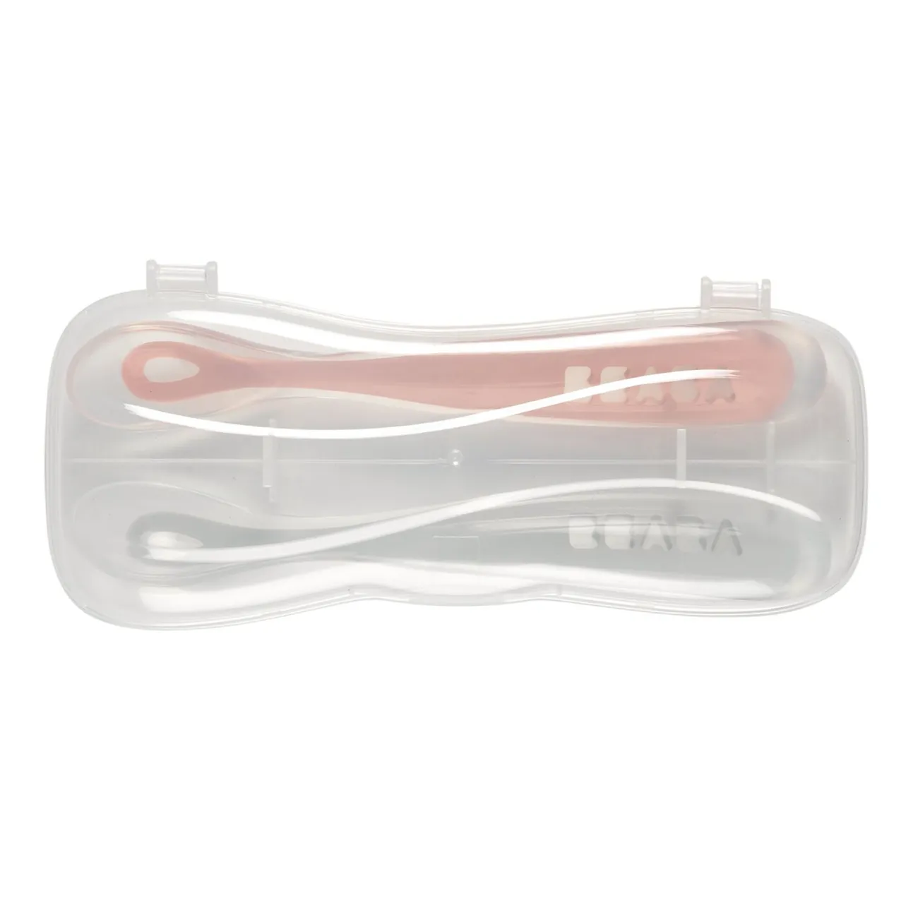 Lot 2 Cuilleres 1Er Age Silicone + Boite De Transport Grey/P
