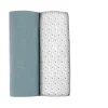 Lot De 2 Langes Xxl En Coton Baltic Blue/Points